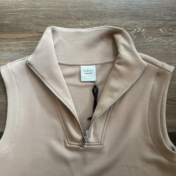 Varley Magnolia half zip tank 2.0 in Light Taupe - Picture 2 of 3